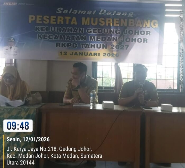 Kelurahan Gedung Johor Kecamatan Medan Johor Adakan Musrenbang RKPD Tahun 2026