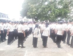 Kanwil kememinpas lantik pegawai lapas Sumatera utara di halaman kantor jalan lembaga permasyrakatan Medan.Medan
