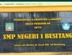 DPC LSM KPK RI Langkat Desak Kejatisu dan Poldasu Segera Periksa Oknum Kepala SMPN 1 Besitang Diduga Korupsi Dana BOS