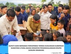 Bupati Karo Bersama Forkopimda Terima Kunjungan Gubernur Sumatera Utara, Bahas Kesiapan Penanggulangan Erupsi Gunung Sinabung